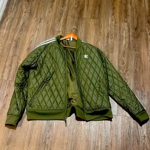 Green Adidas Quilted Jacket NWOT